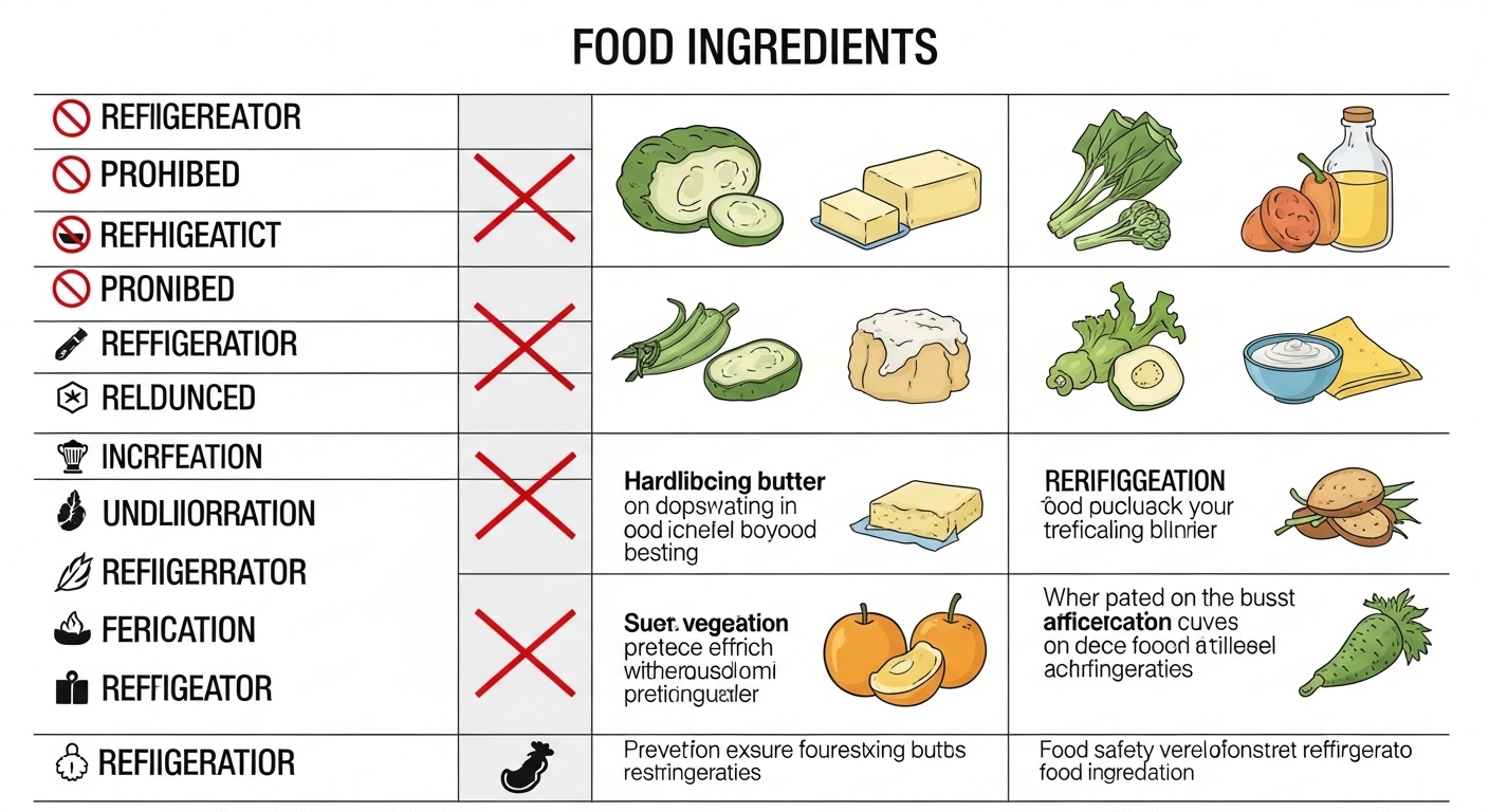 냉장고 보관이 금지되거나 주의해야 할 식재료