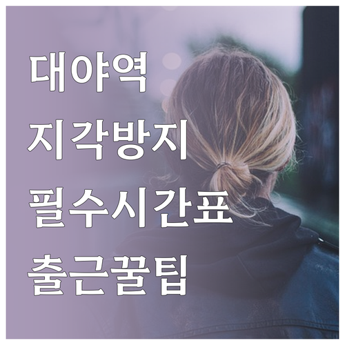 서해선 대야역 시간표 안내와 효율적인..
