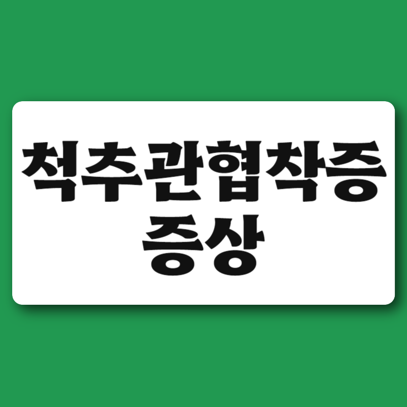 척추관협착증 증상