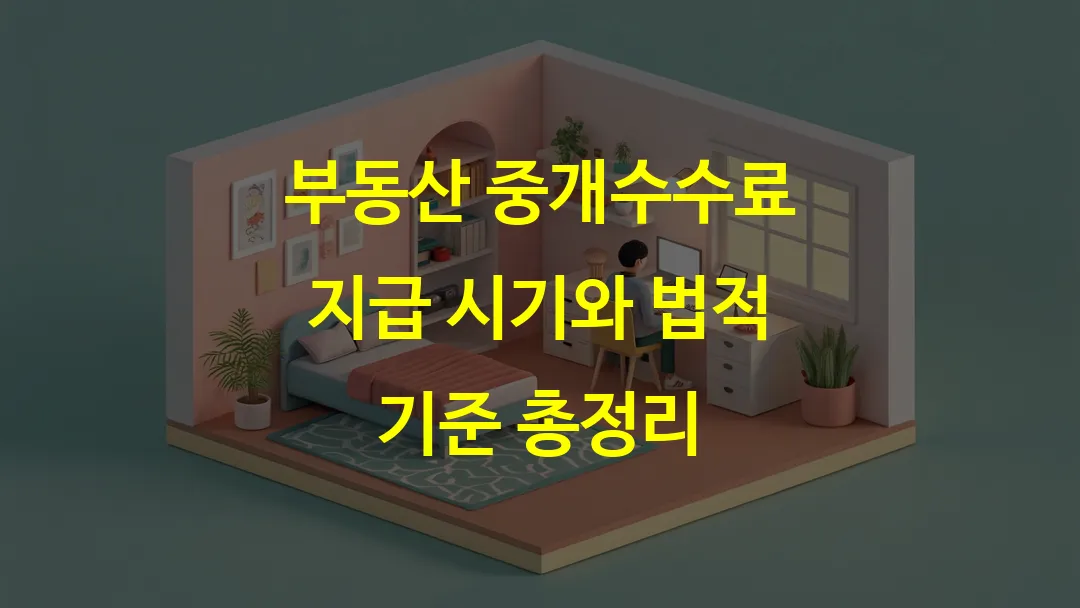 부동산 중개수수료 지급 시기와 법적 기준 총정리