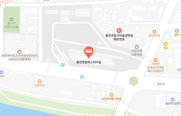 홍천종합버스터미널 위치-지도