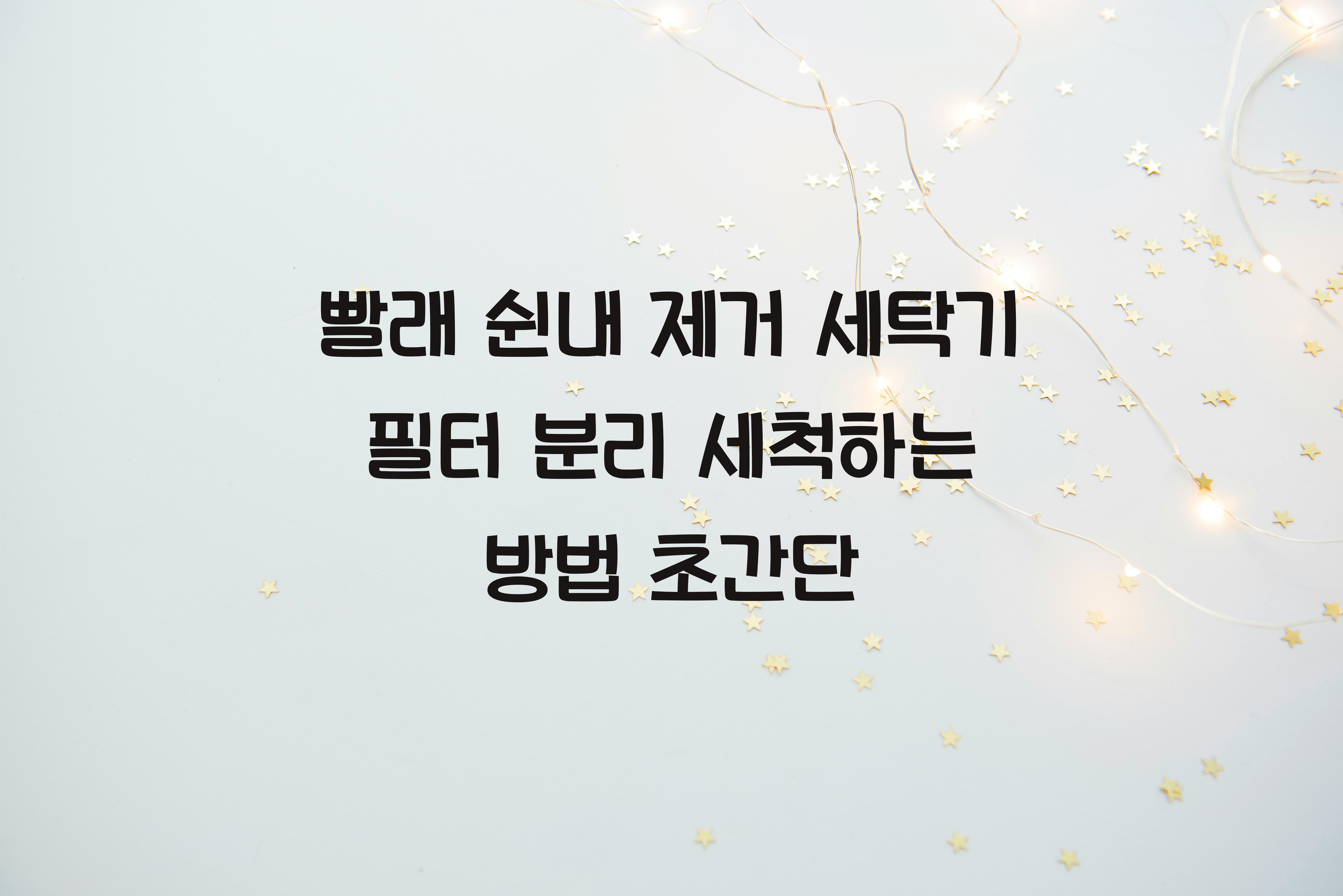 세탁기 필터 분리 세척하는 방법