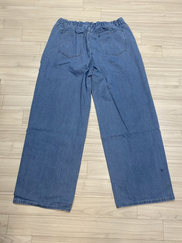 그리너리 크리드 와이드 데님팬츠 연청