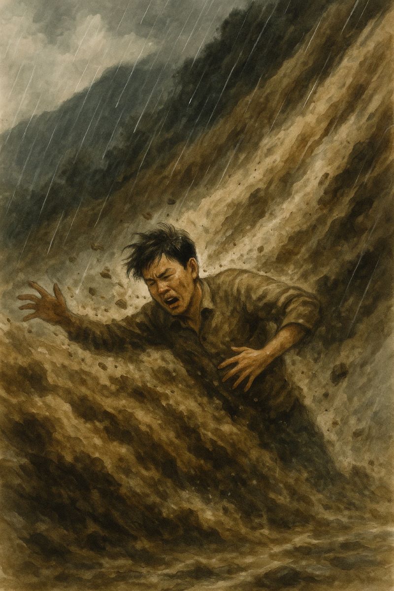 산사태를 겪는 꿈 해몽 – 심리적 압박