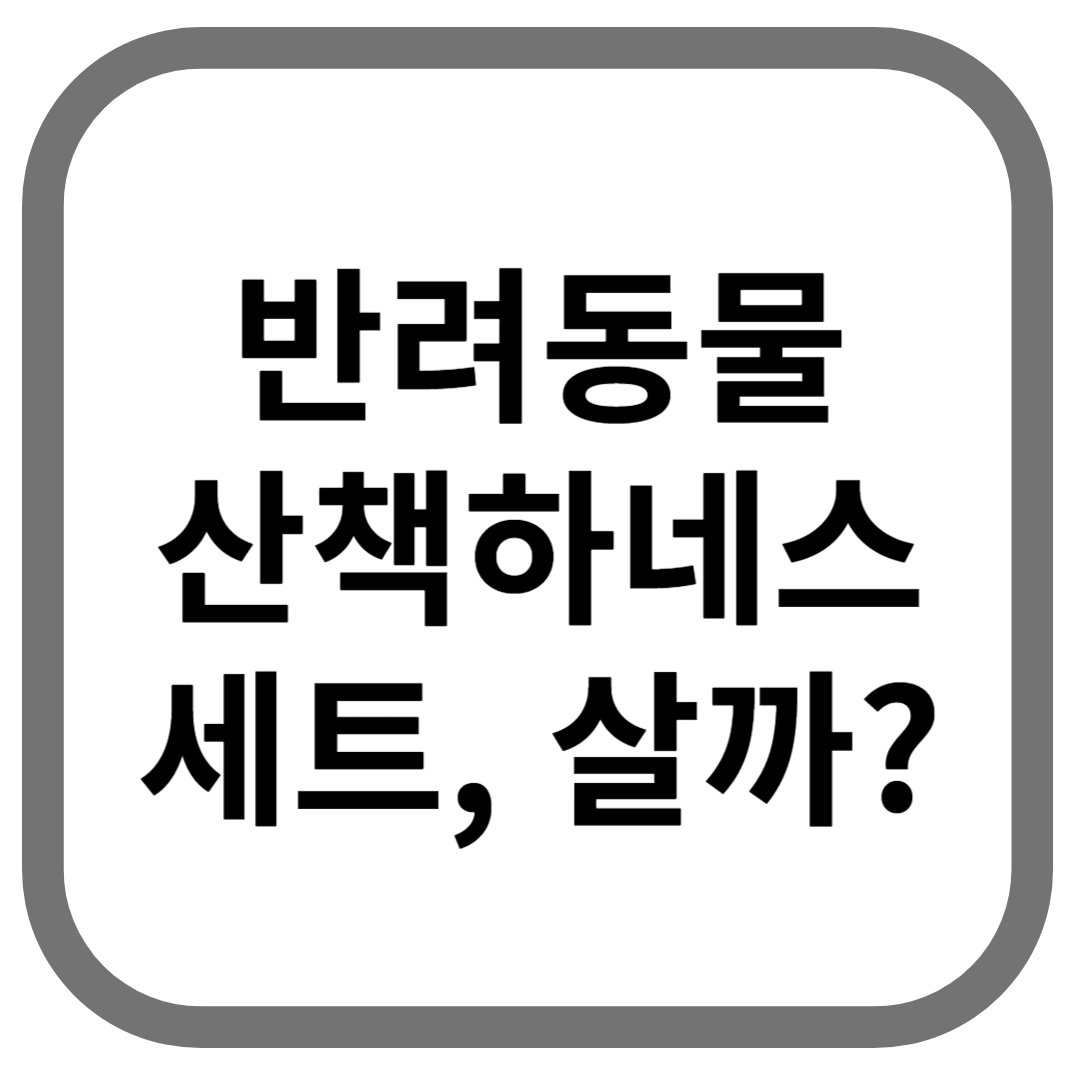반려동물 산책하네스 세트, 살까? 라고 적힌 썸네일