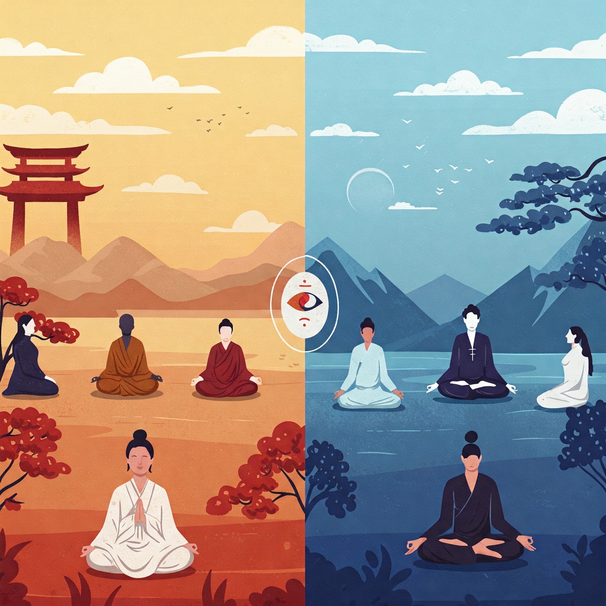 한국 명상 VS 해외 명상 사진