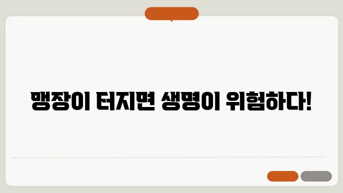 맹장 터지는 이유