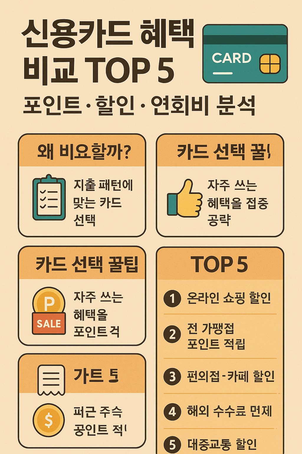신용카드 혜택 비교 인포그래픽 대표 이미지