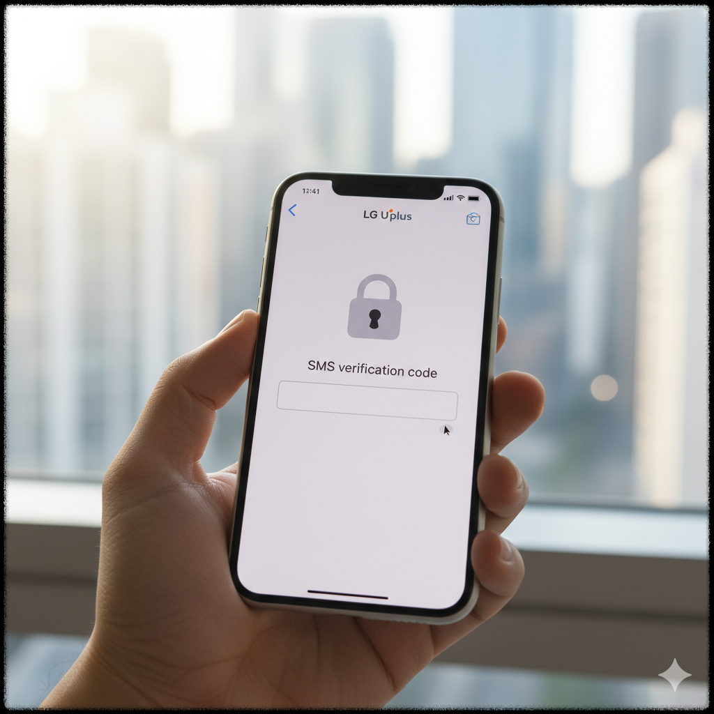 스마트폰 상단에 신호 세기를 확인하는 모습