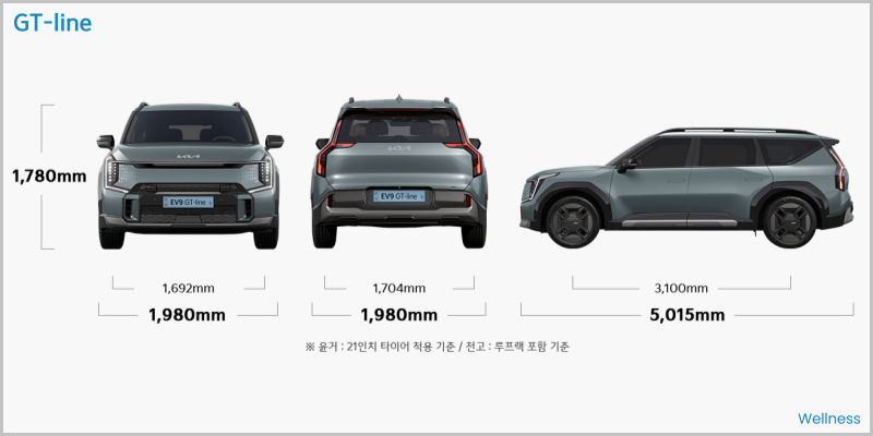 ev9 gt-line 차량크기