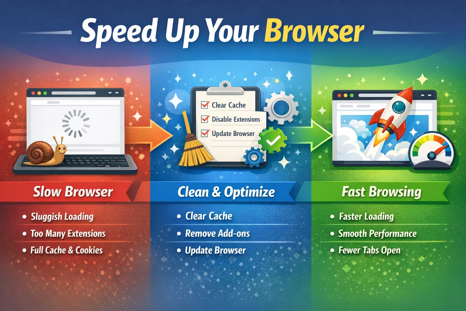 브라우저 속도 개선 (캐시 정리, 확장 프로그램, 업데이트)