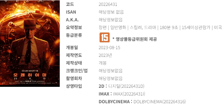 영화 오펜하이며