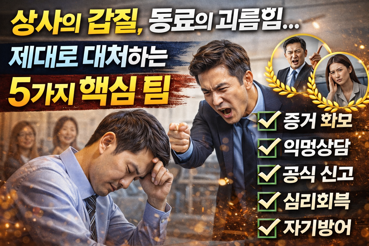 상사의 갑질, 동료의 괴롭힘… 제대로 대처하는 5가지 핵심 팁 이미지