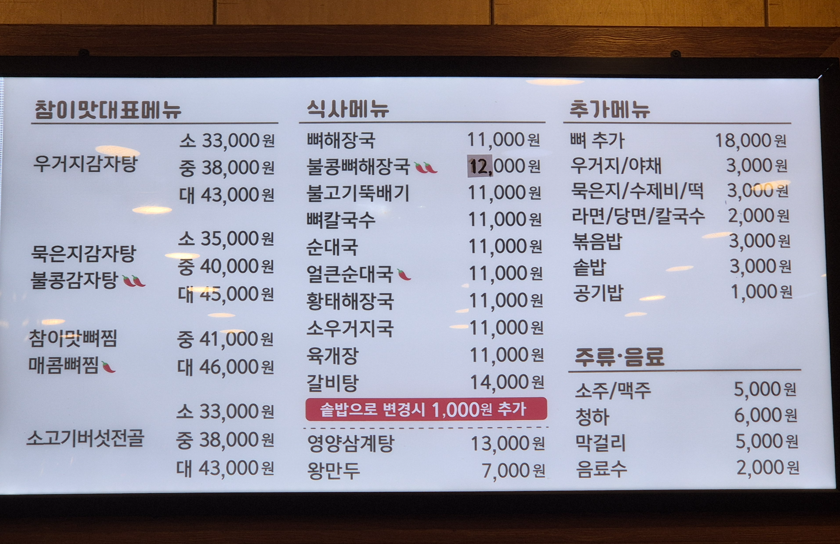 메뉴판