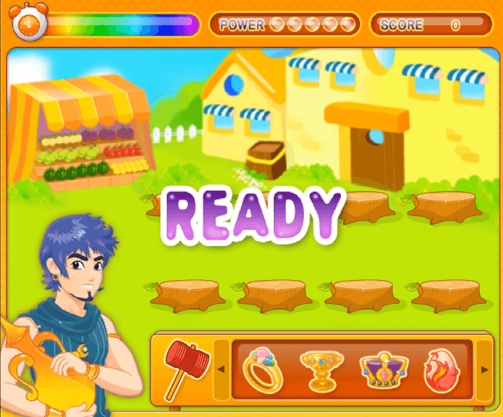 와글와글-장터-아르바이트-중급-쥬니어네이버-플래시게임-시작-화면