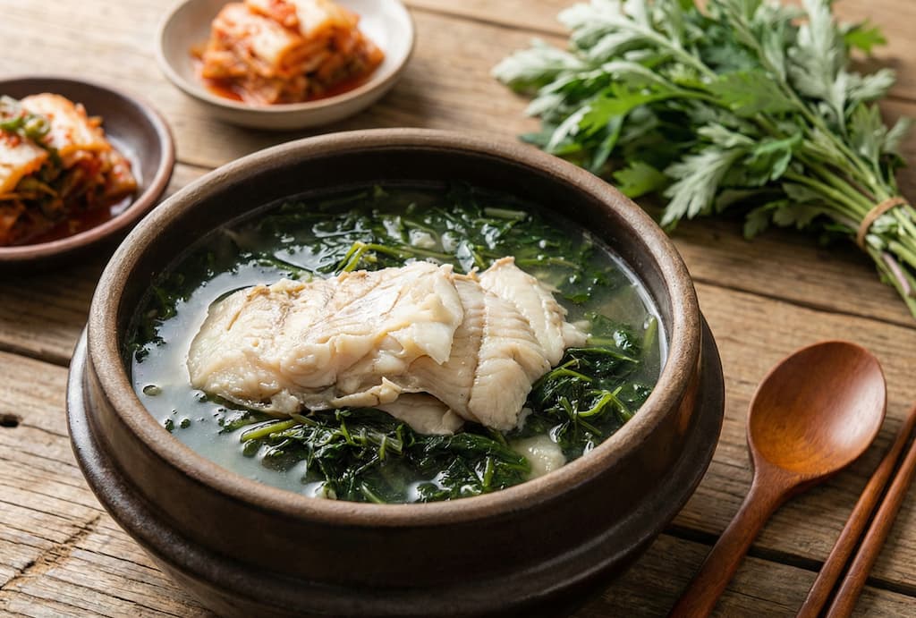 도다리쑥국 상차림