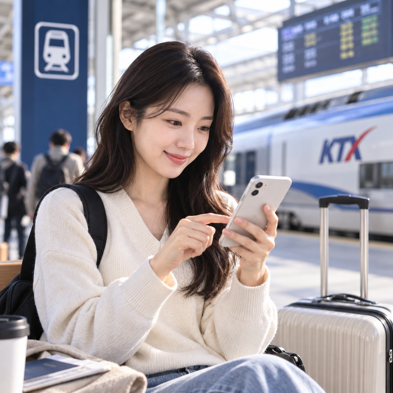 스마트폰으로 2026 추석 KTX 승차권 예매를 준비하는 모습