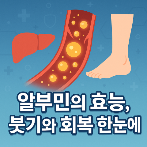 알부민 효능과 붓기·회복을 한눈에 보여주는 건강 블로그 썸네일 이미지