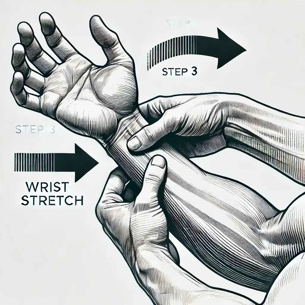 3단계. 팔과 손목 풀기 (1분)