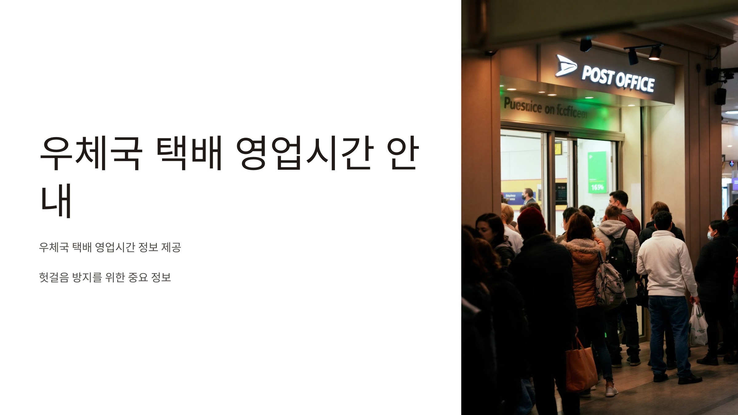 우체국 택배 영업시간