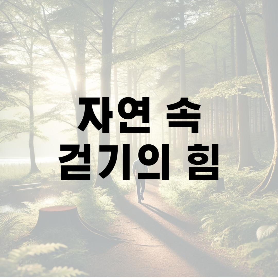 자연 속 걷기의 힘
