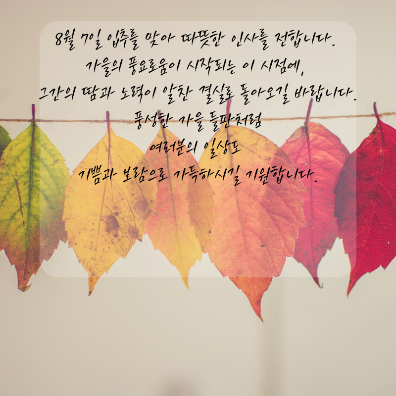 8월7일 입추 인사말 문구 이미지 모음