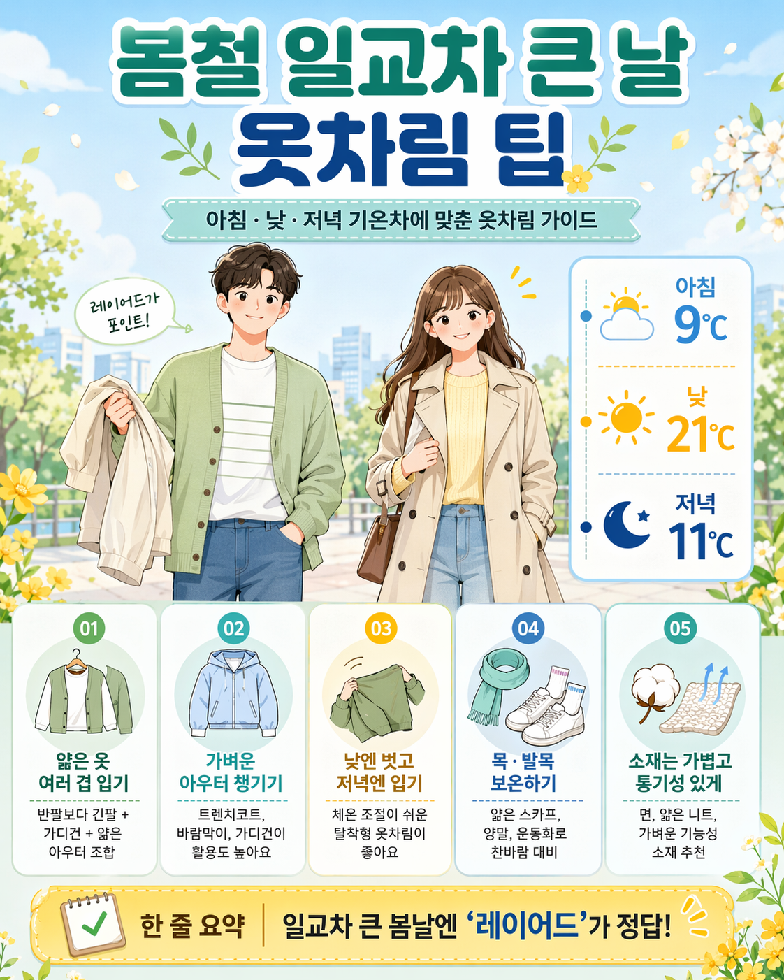 봄철 일교차 옷차림