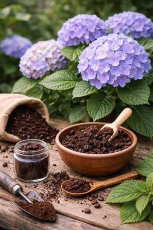 커피찌꺼기 수국