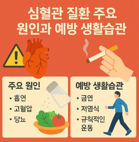 심혈관 질환 주요 원인과 예방및 생활습관 사진