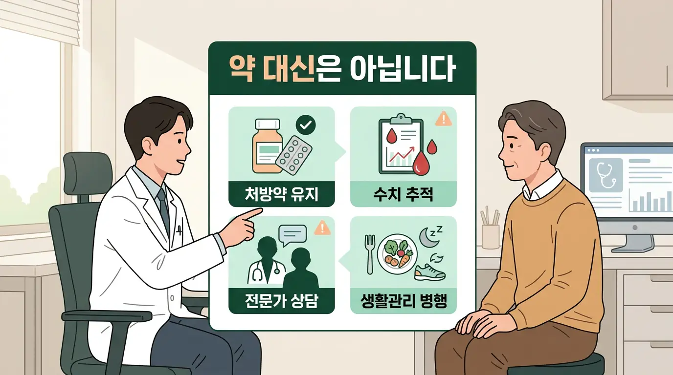 폴리코사놀 고지혈증약 혈압약 대체 금지 상담 필요