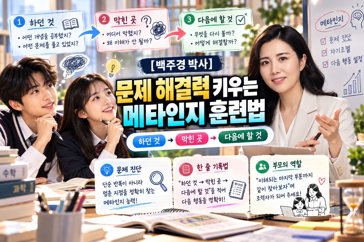 [백주경 박사] 문제 해결력 키우는 메타인지 훈련법 ❘ 하던 것, 막힌 곳, 다음에 할 것