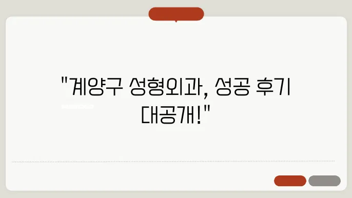 인천 계양구 성형외과 후기 좋은곳 추천 잘하는 곳 6곳