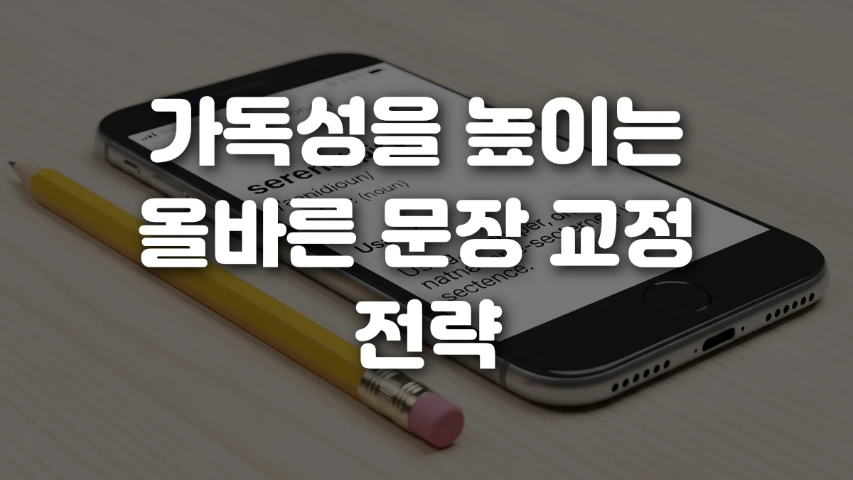 가독성을 높이는 올바른 문장 교정 전략