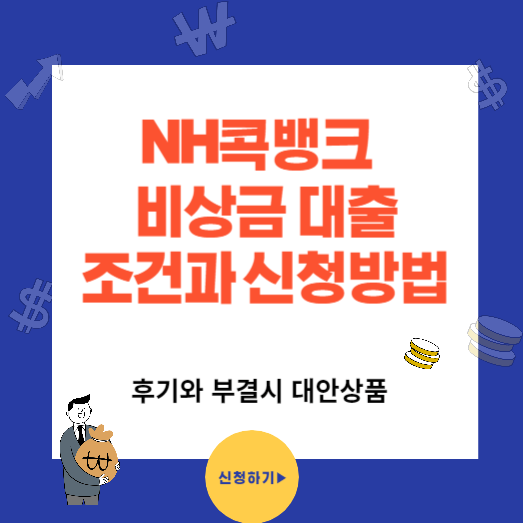NH콕비상금대출 조건과 신청방법(후기와 부결시대안)