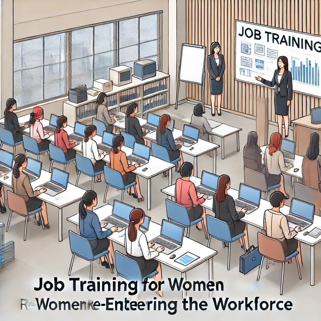 경력단절여성 직업교육훈련에 참여하여 기술을 배우는 여성들