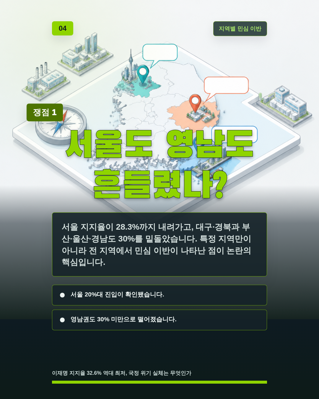 서울도 영남도 흔들렸나?