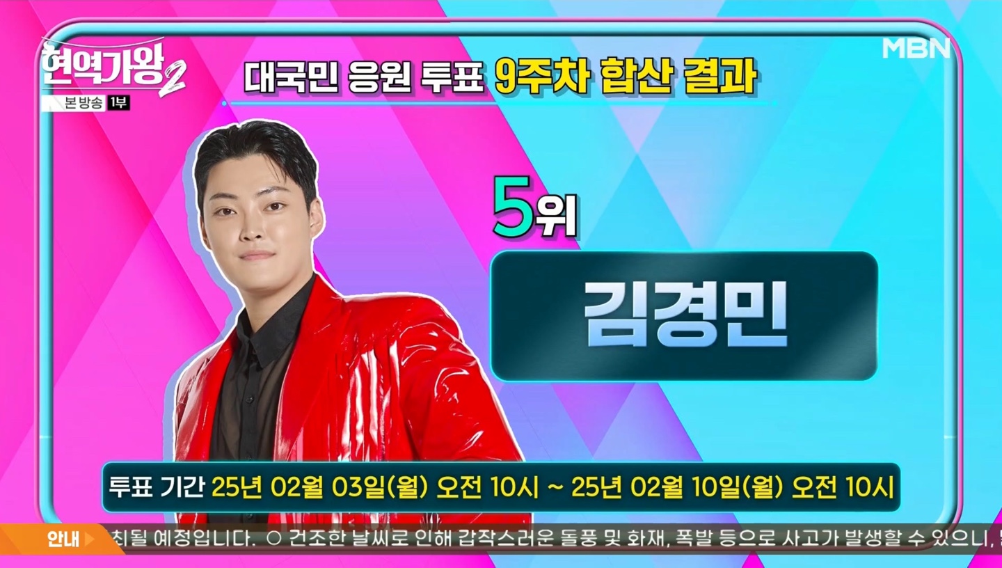 현역가왕2 대국민 응원투표 9주차