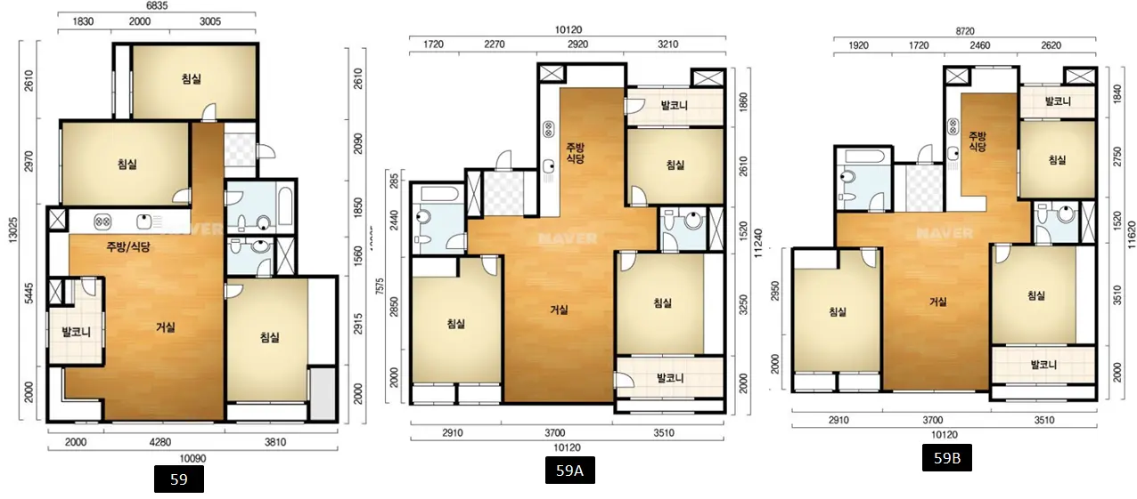 철산 래미안 자이 59형 평면도