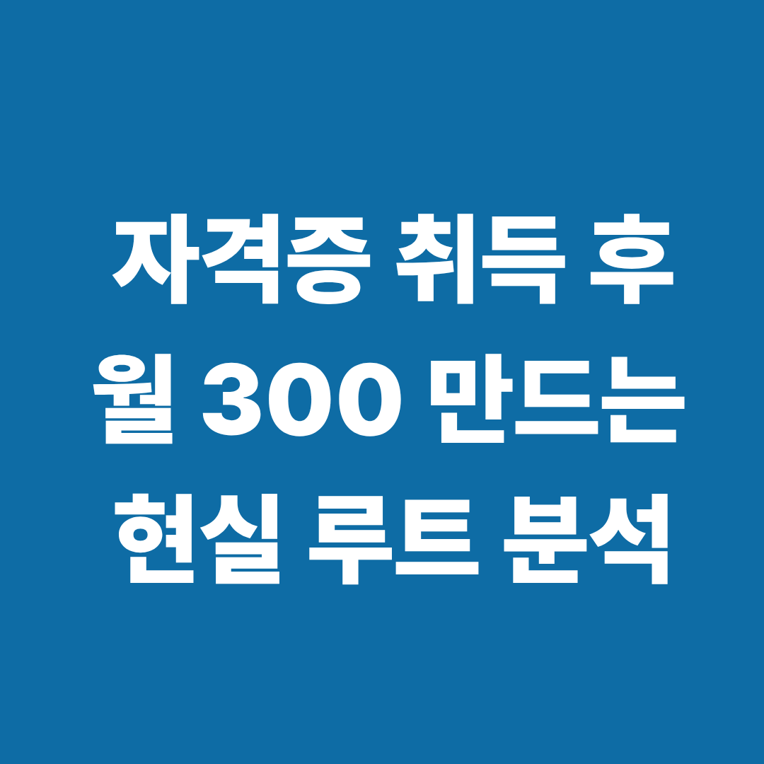자격증으로 월300 만드는 현실 수익 가이드 이미지
