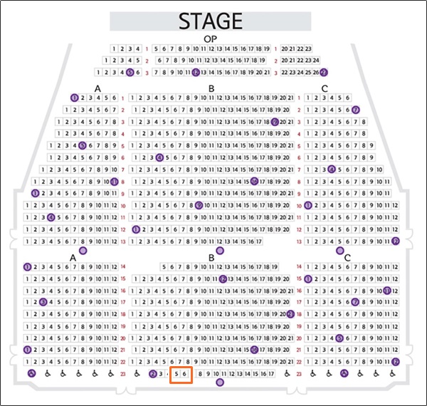 포은아트홀 공연장 1층 좌석표