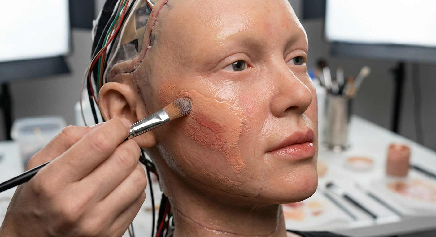 휴머노이드 얼굴 메이크업 기법: 실리콘용 색소 1~3%와 광택 제어로 “사람 같은 혈색”을 만듭니다