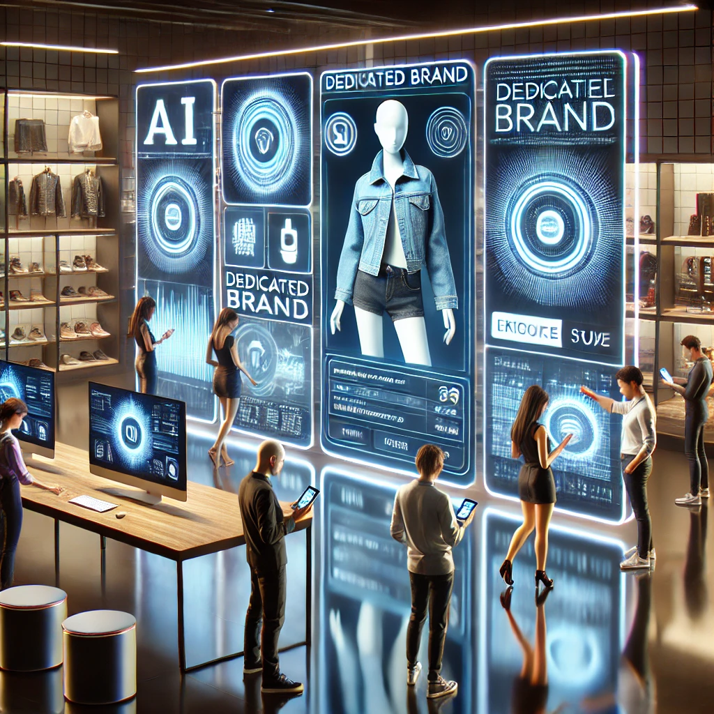 브랜드 전용 플랫폼에서 쇼핑을 하고 있는 사람들