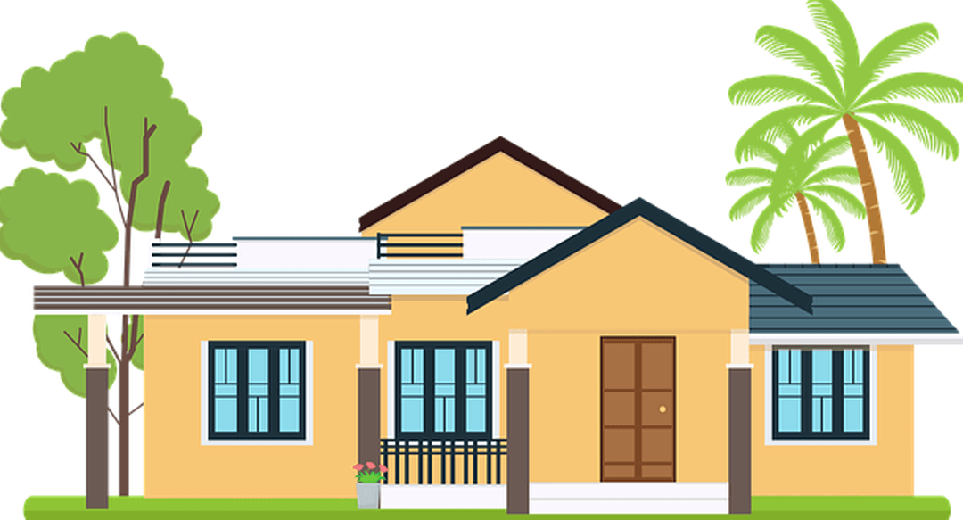 일러스트 집 옆에 나무