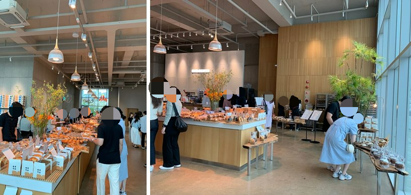 베이커리 진열 되어있는 곳