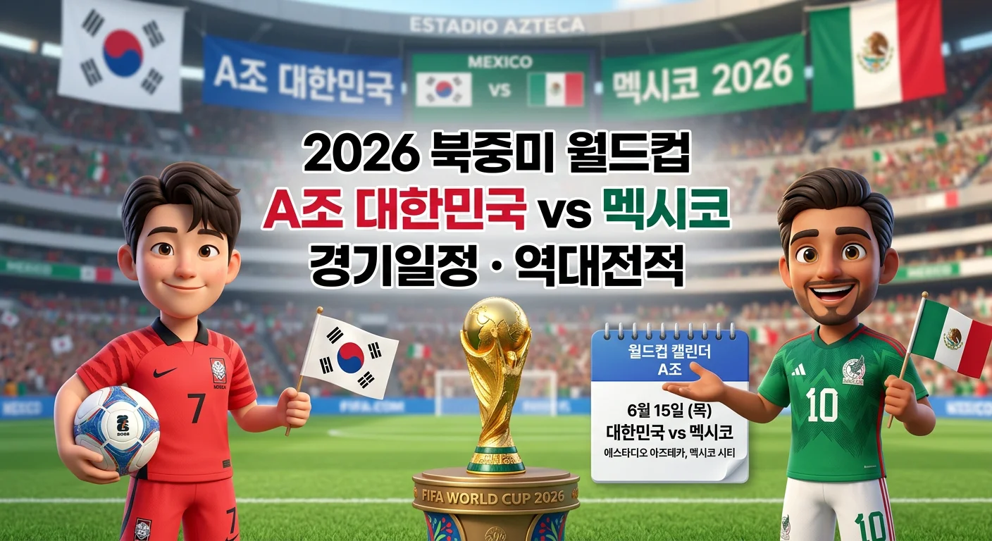 2026 북중미 월드컵 A조 대한민국 vs 멕시코 경기일정&middot;역대전적