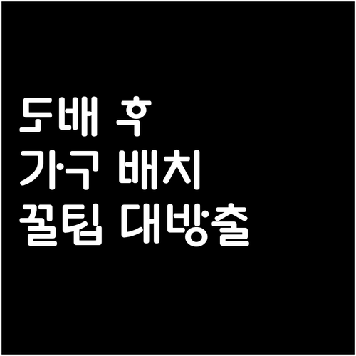 도배 후 가구 배치 완벽 가이드 시기
