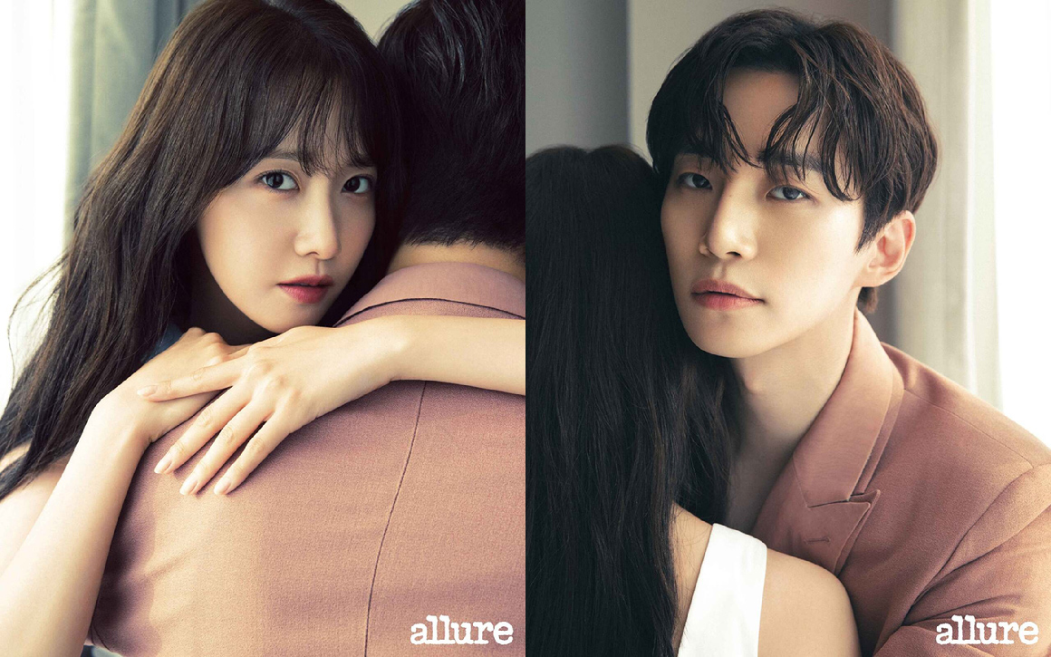 &#39;킹더랜드&#39; 배우 이준호&#44; 임윤아가 화보 촬영에서 포즈를 취하고 있다. [사진=얼루어 코리아]
