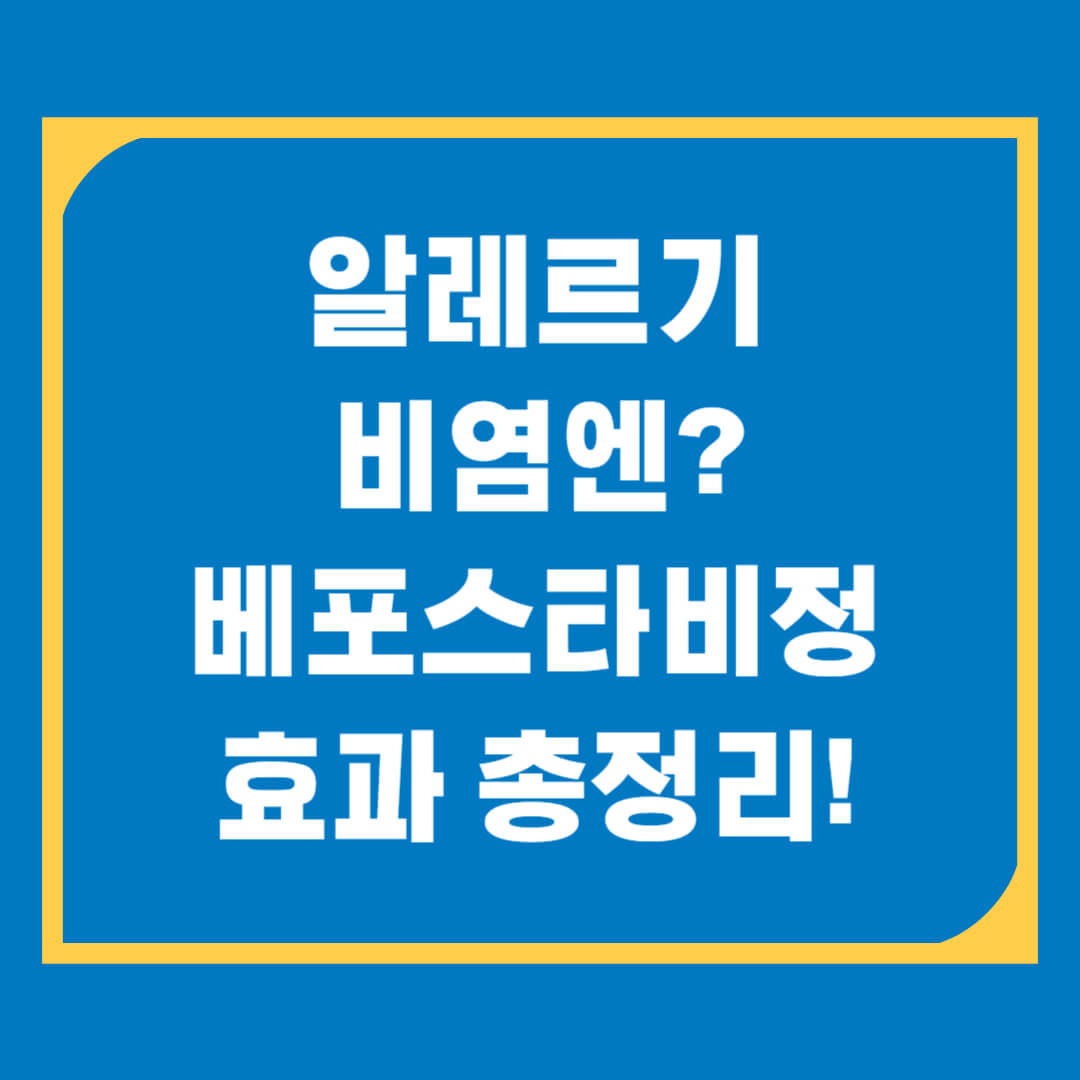 베포스타비정 효능, 복용법, 부작용까지. 항히스타민제 선택 가이드