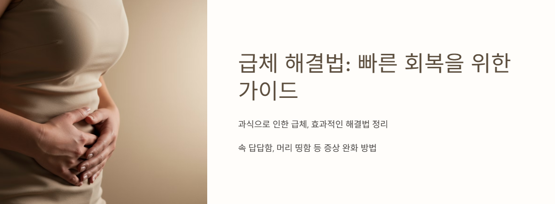 서론 : 급체 증상 해결법