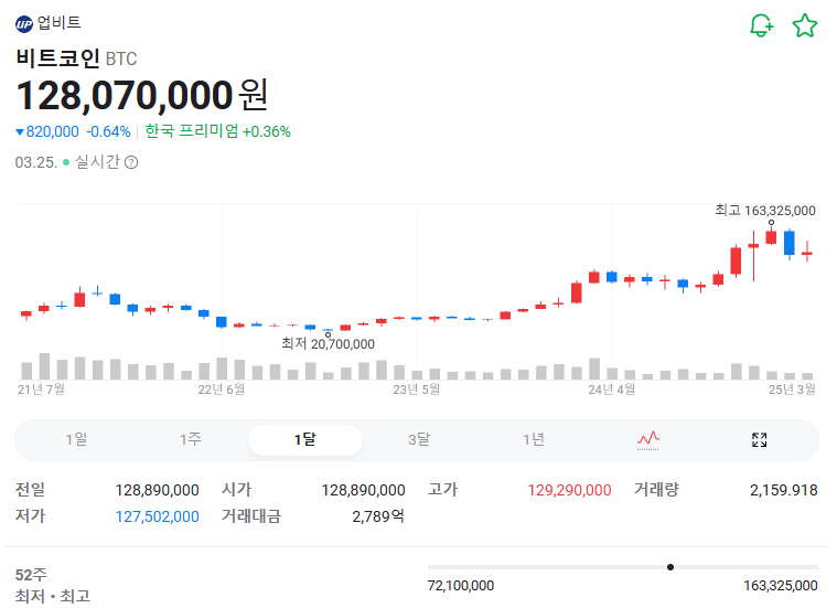 비트코인BTC 월봉 차트